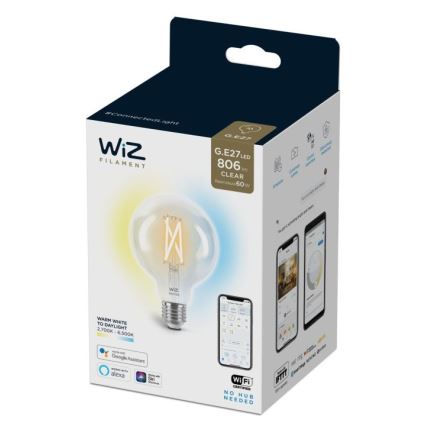 Lâmpada LED Regulável FILAMENT G95 E27/6,7W/230V 2700-6500K CRI 90 Wi-Fi - WiZ