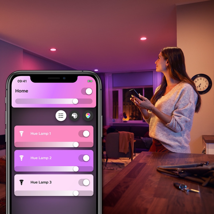 Lâmpada LED regulável Philips Hue White And Color Ambiance E27/6,5W/230V 2000-6500K