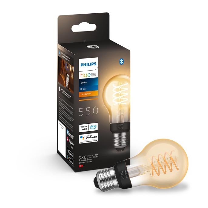 Lâmpada LED regulável Philips Hue WHITE FILAMENT A60 E27/7W/230V 2100K