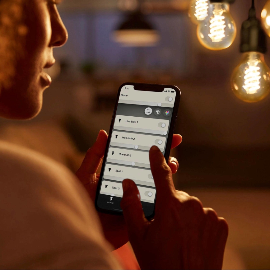 Lâmpada LED regulável Philips Hue WHITE FILAMENT A60 E27/7W/230V 2100K