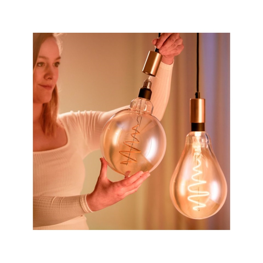 Lâmpada LED Regulável VINTAGE FILAMENT G200 E27/6W/230V 2000-5000K CRI 90 Wi-Fi - WiZ