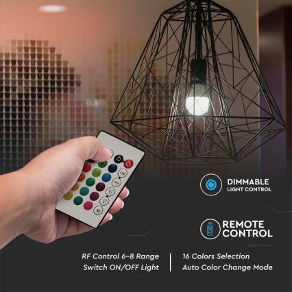 Lâmpada LED RGB com regulação A60 E27/8,5W/230V 4000K + comando