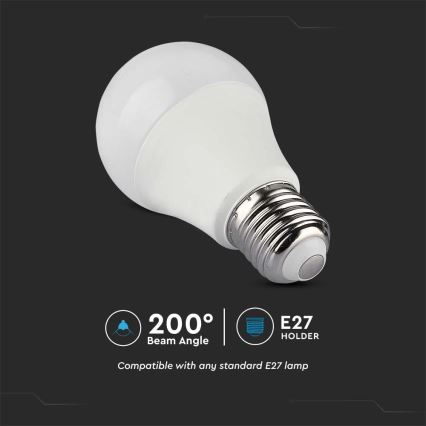 Lâmpada LED RGB com regulação A60 E27/8,5W/230V 4000K + comando