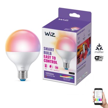 Lâmpada LED RGB com regulação G95 E27/11W/230V 2200-6500K Wi-Fi - WiZ