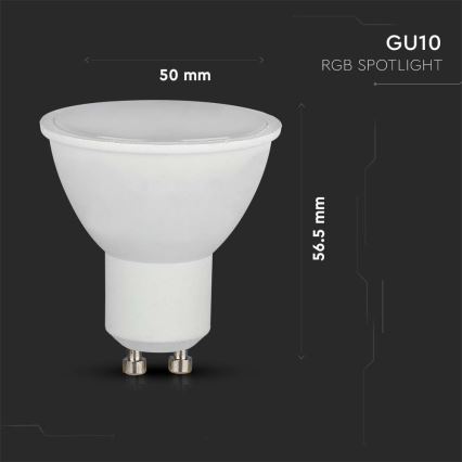 Lâmpada LED RGB com regulação GU10/4,8W/230V 3000K + controlo remoto
