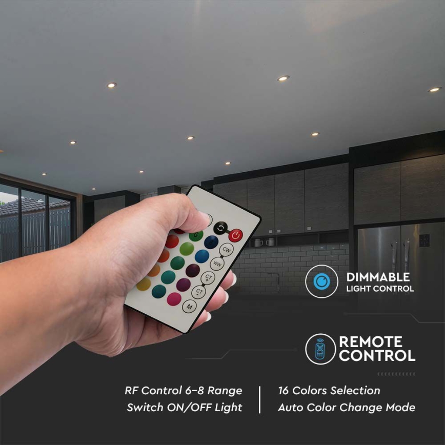 Lâmpada LED RGB com regulação P45 E14/4,8W/230V 3000K + controlo remoto