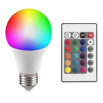 Lâmpada LED RGB E27/6W/230V com regulação de fluxo luminoso 3000K