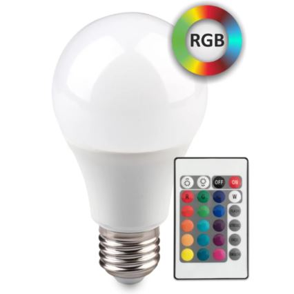 Lâmpada LED RGB E27/6W/230V com regulação de fluxo luminoso 3000K