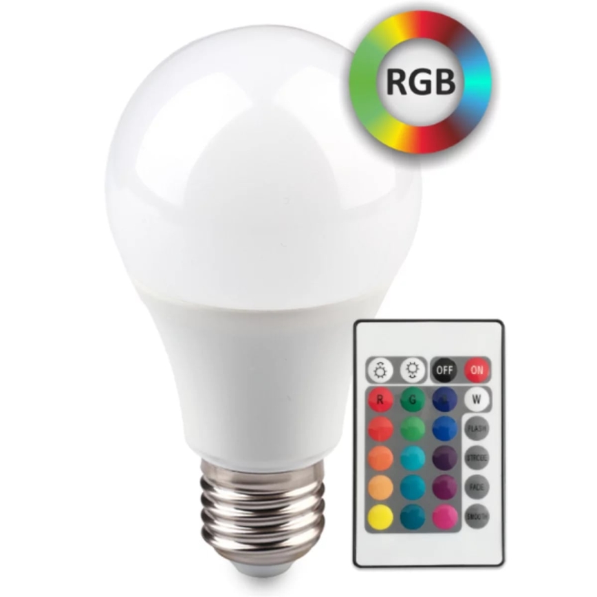 Lâmpada LED RGB E27/6W/230V com regulação de fluxo luminoso 3000K