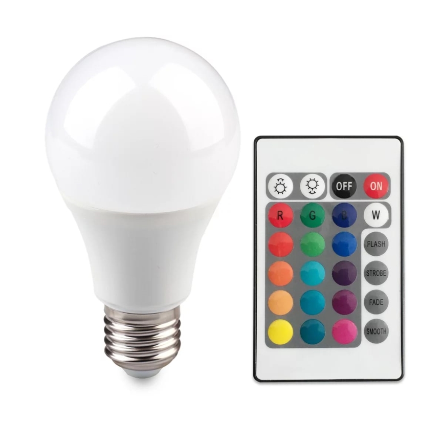 Lâmpada LED RGB E27/6W/230V com regulação de fluxo luminoso 3000K