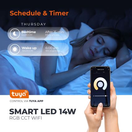 Lâmpada LED RGB inteligente e regulável E27/9,5W/230V 2700-6500K Wi-Fi Tuya
