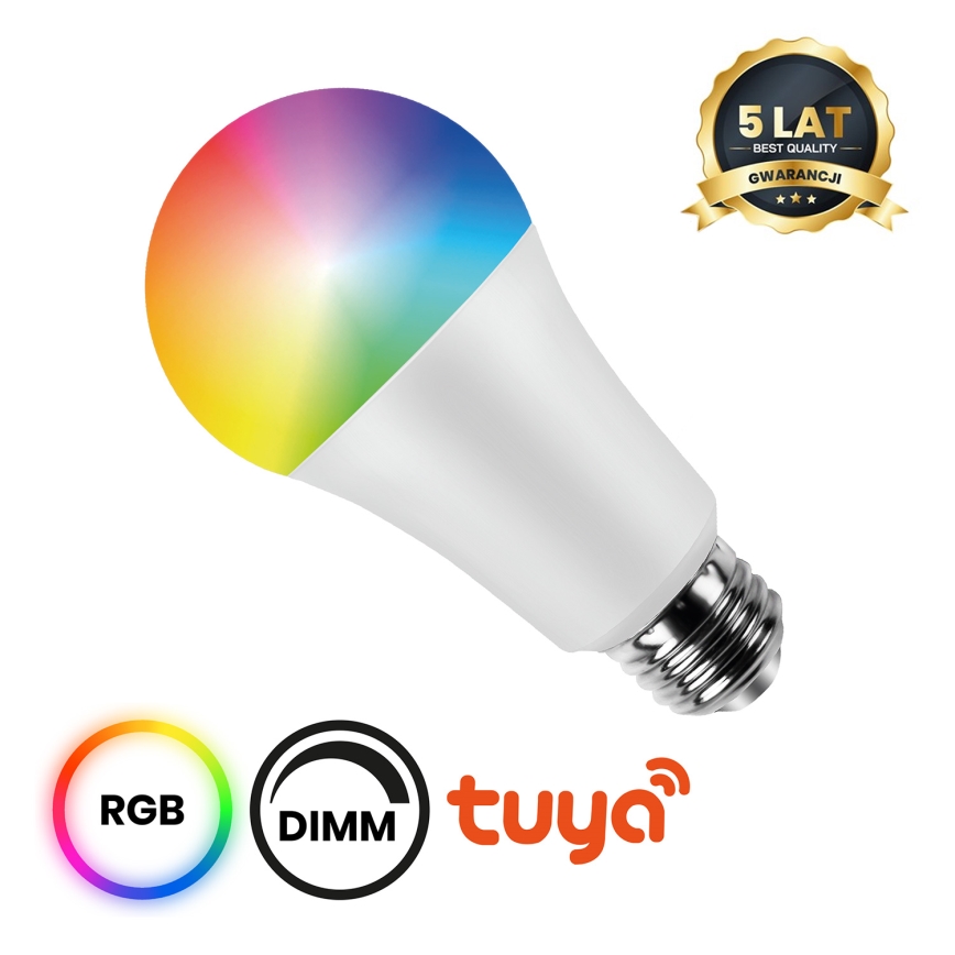 Lâmpada LED RGB Regulável A60 E27/8W/230V 2700-6500K Wi-Fi Tuya