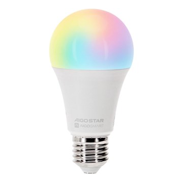 Lâmpada LED RGBW com regulação A60 E27/15W/230V 2700-6500K Wi-Fi - Aigostar