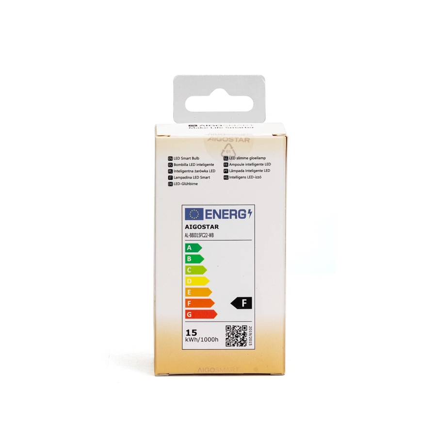 Lâmpada LED RGBW com regulação A60 E27/15W/230V 2700-6500K Wi-Fi - Aigostar