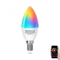 Lâmpada LED RGBW com regulação C37 E14/5W/230V 3000-6500K Wi-Fi - Aigostar