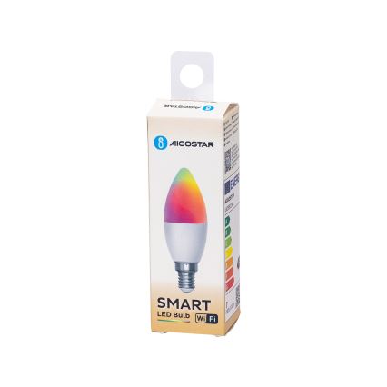 Lâmpada LED RGBW com regulação C37 E14/6,5W/230V 2700-6500K Wi-Fi - Aigostar
