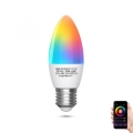 Lâmpada LED RGBW com regulação C37 E27/7W/230V 3000-6500K Wi-Fi - Aigostar