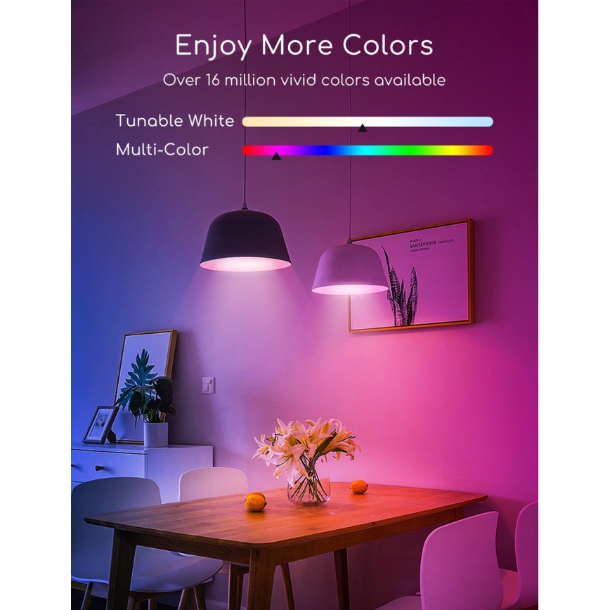 Lâmpada LED RGBW com regulação C37 E27/7W/230V 3000-6500K Wi-Fi - Aigostar