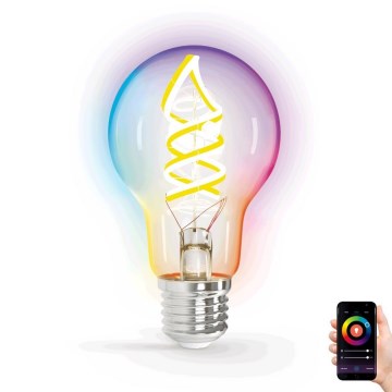 Lâmpada LED RGBW com regulação FILAMENT A60 E27/4,9W/230V 2700K Wi-Fi - Aigostar