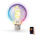 Lâmpada LED RGBW com regulação FILAMENT G80 E27/4,9W/230V 2700K Wi-Fi - Aigostar