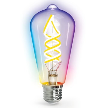 Lâmpada LED RGBW com regulação FILAMENT MESH Inteligente ST64 E27/4,9W/230V 2700-6500K - Aigostar