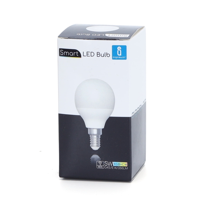 Lâmpada LED RGBW com regulação G45 E14/5W/230V 3000-6500K Wi-Fi - Aigostar