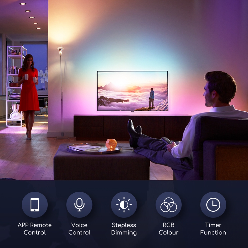 Lâmpada LED RGBW com regulação G45 E14/7W/230V 3000-6500K Wi-Fi - Aigostar
