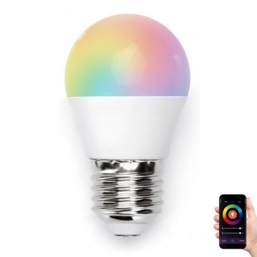 Lâmpada LED RGBW com regulação G45 E27/5W/230V 3000-6500K Wi-Fi - Aigostar
