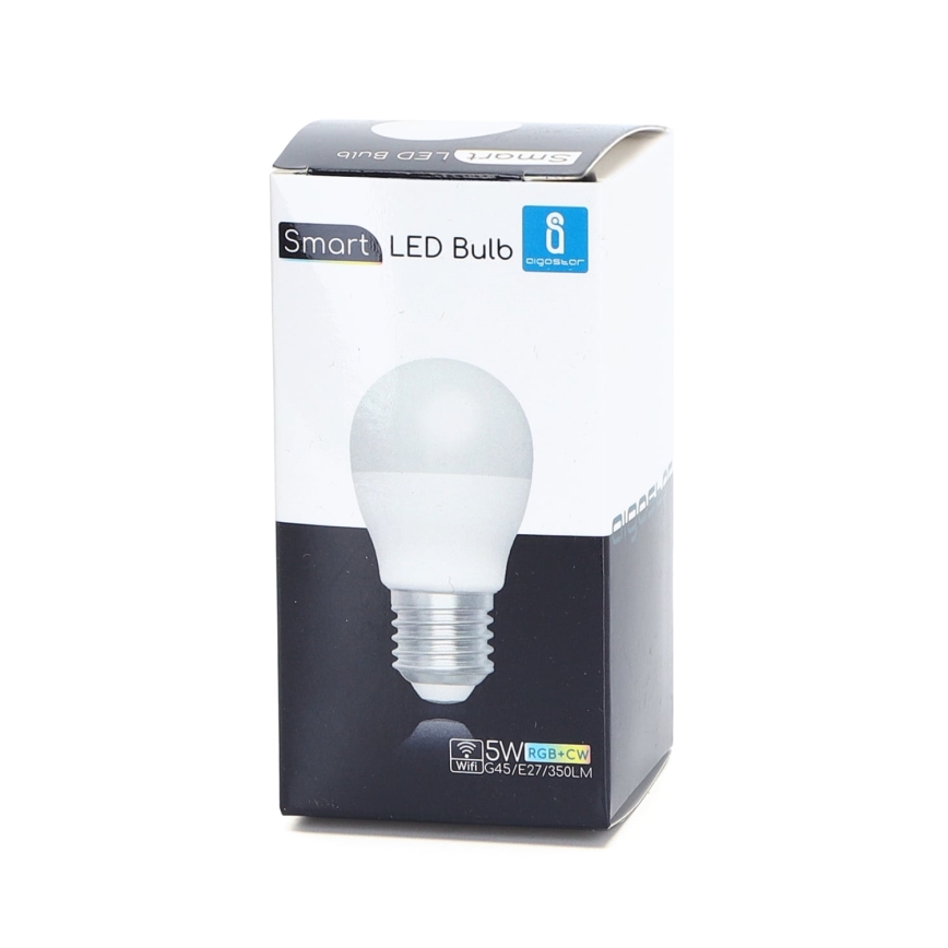Lâmpada LED RGBW com regulação G45 E27/5W/230V 3000-6500K Wi-Fi - Aigostar