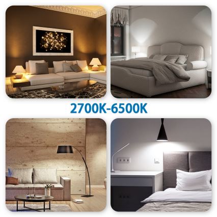 Lâmpada LED RGBW com regulação G45 E27/6,5W/230V 2700-6500K Wi-Fi - Aigostar
