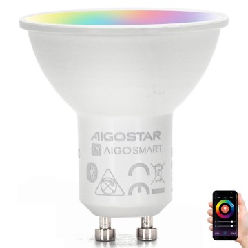 Lâmpada LED RGBW com regulação GU10/4,9W/230V 2700-6500K - Aigostar