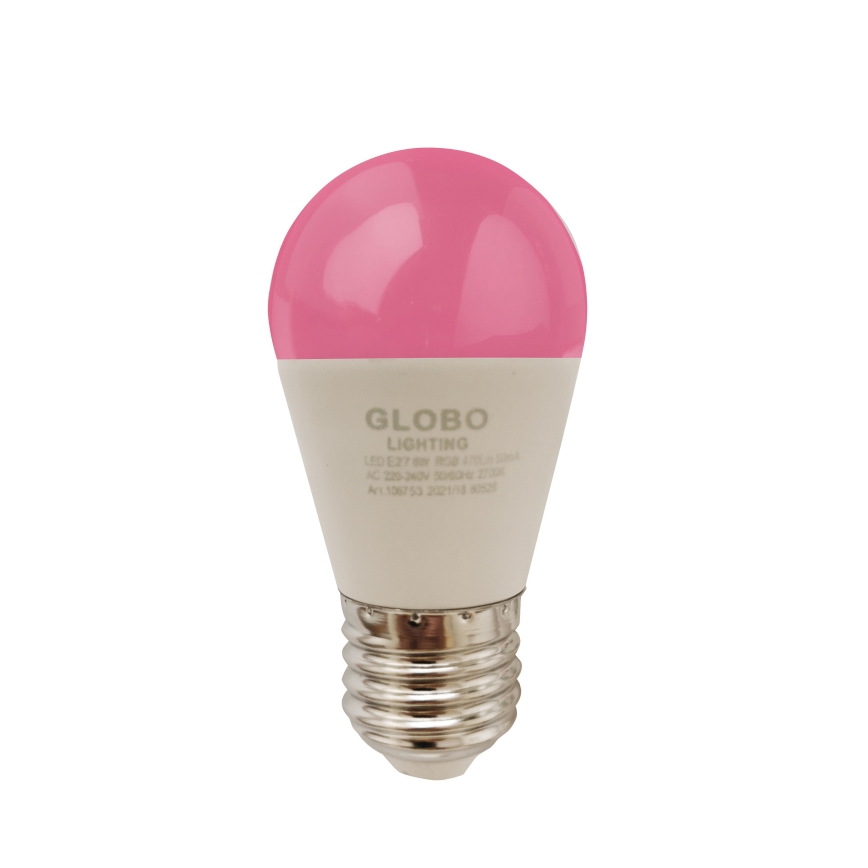 Lâmpada LED RGBW com regulação E27/6W/230V 3000K + comando - Globo