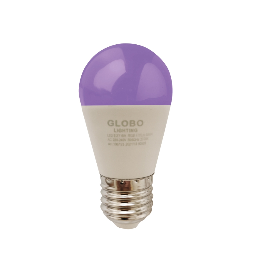Lâmpada LED RGBW com regulação E27/6W/230V 3000K + comando - Globo