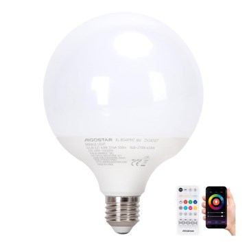 Lâmpada LED RGBW com regulação MESH G120 E27/4,9W/230V 2700-6500K + comando - Aigostar