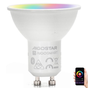 Lâmpada LED RGBW com regulação MESH Inteligente GU10/6,5W/230V 2700-6500K - Aigostar