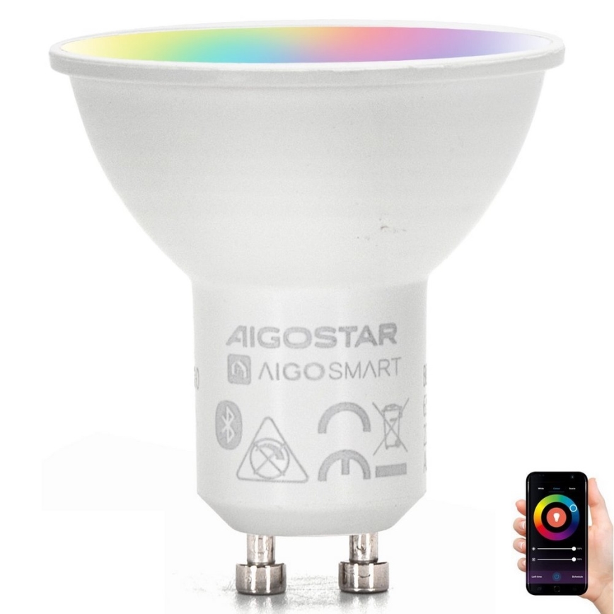 Lâmpada LED RGBW com regulação MESH Inteligente GU10/6,5W/230V 2700-6500K - Aigostar