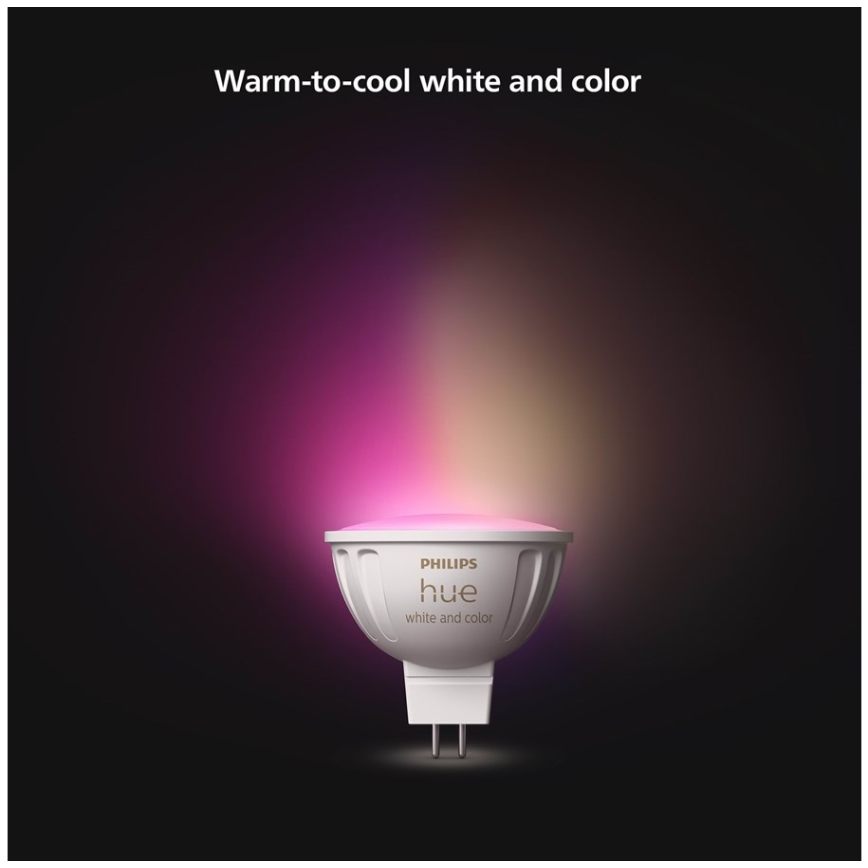 Lâmpada LED RGBW com regulação Philips Hue White And Color Ambiance GU5,3/MR16/6,3W/12V 2000-6500K