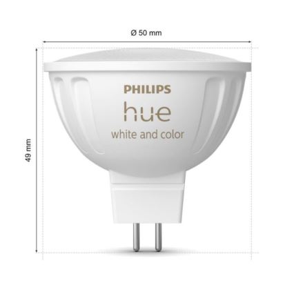 Lâmpada LED RGBW com regulação Philips Hue White And Color Ambiance GU5,3/MR16/6,3W/12V 2000-6500K