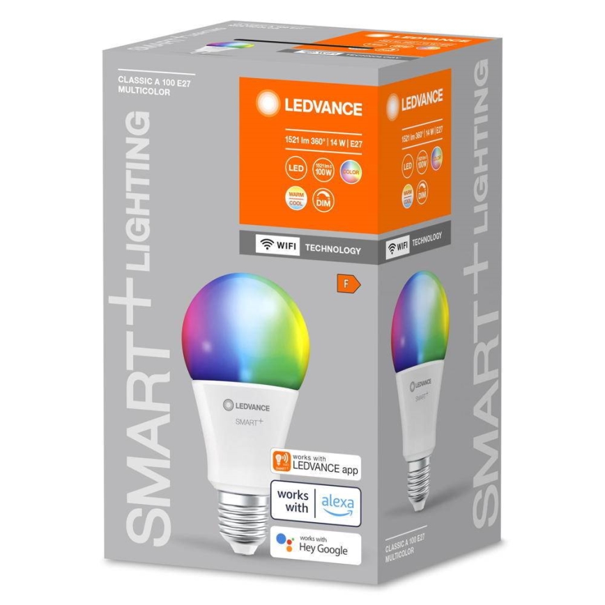 Lâmpada LED RGBW com regulação SMART+ E27/14W/230V 2700-6500K Wi-Fi - Ledvance