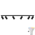 Lâmpada LED RGBW Dimerizável de Teto para Banheiro TURYN 6xGU10/6,5W/230V 2700-6500K Wi-Fi IP44 preta