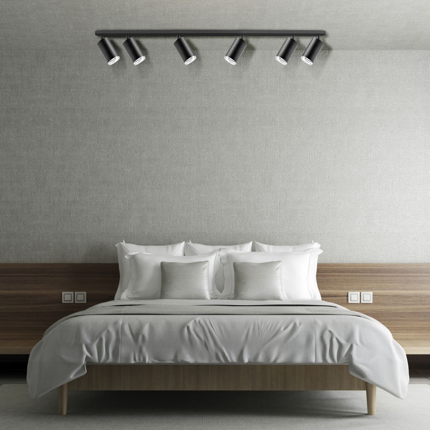 Lâmpada LED RGBW Dimerizável de Teto para Banheiro TURYN 6xGU10/6,5W/230V 2700-6500K Wi-Fi IP44 preta