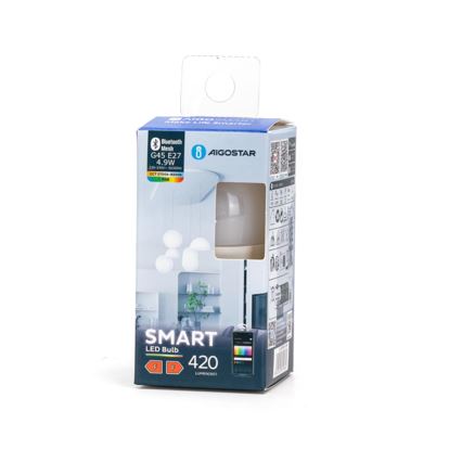 Lâmpada LED RGBW com regulação MESH Inteligente G45 E27/4,9W/230V 2700-6500K - Aigostar