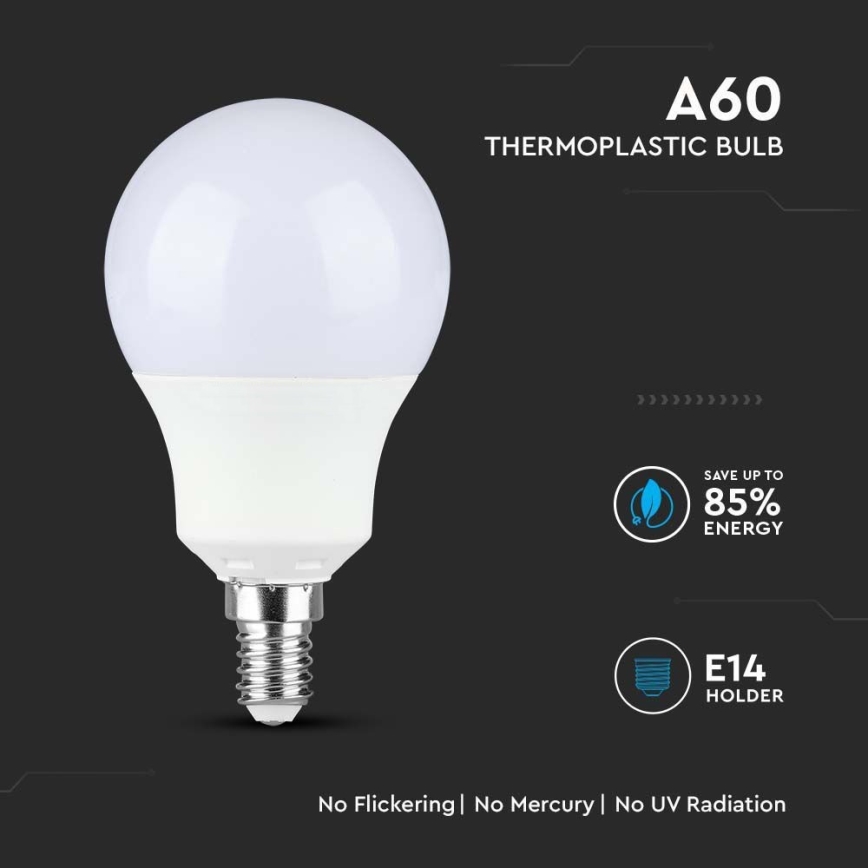 Lâmpada LED SAMSUNG CHIP A60 E14/8,5W/230V 4000K