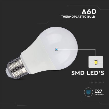 Lâmpada LED SAMSUNG CHIP A60 E27/8,5W/230V 3000K