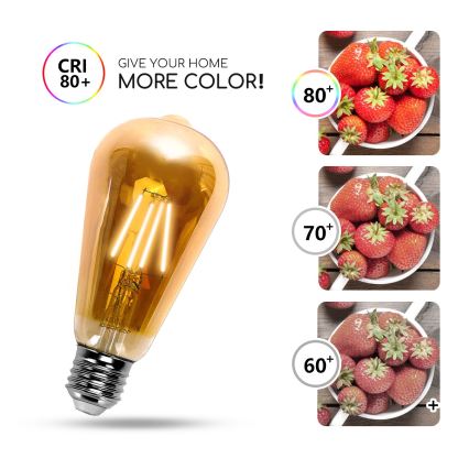 Lâmpada LED ST64 E27/4W/230V 2200K - Aigostar