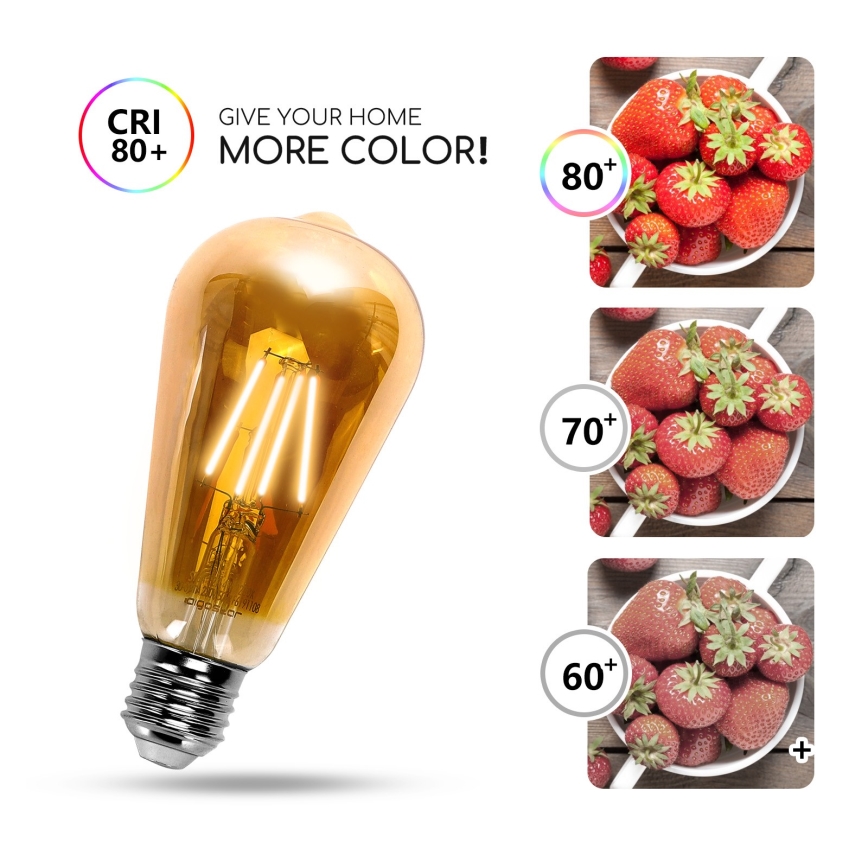 Lâmpada LED ST64 E27/4W/230V 2200K - Aigostar