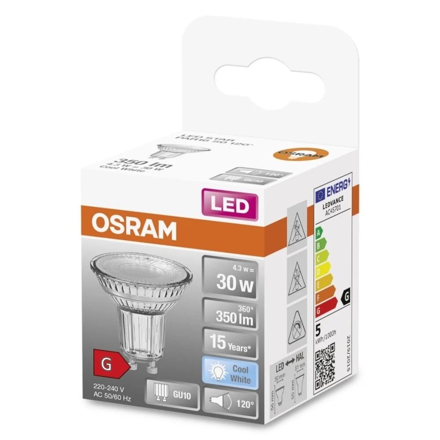 Lâmpada LED STAR PAR16 GU10/4,3W/230V 4000K 120° - Osram