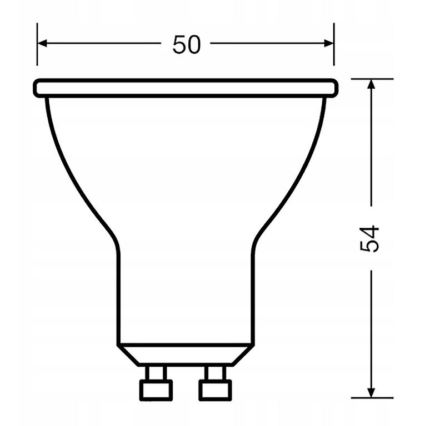 Lâmpada LED VALUE PAR16 GU10/6,9W/230V 2700K 36° preto - Ledvance