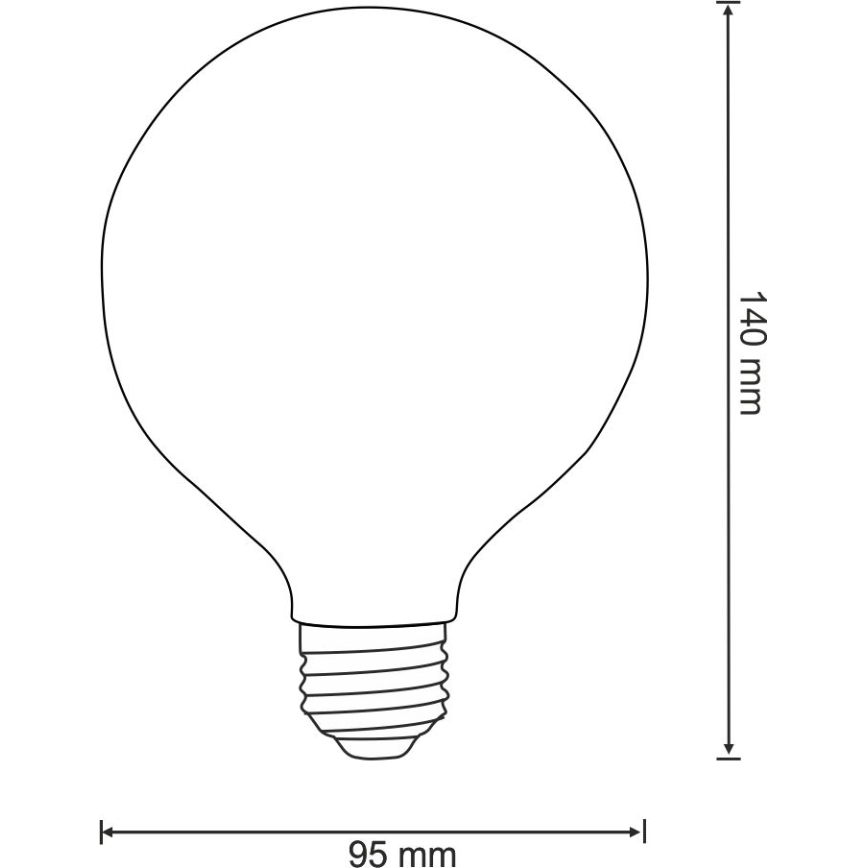 Lâmpada LED VINTAGE AMBER G95 E27/4W/230V 2700K