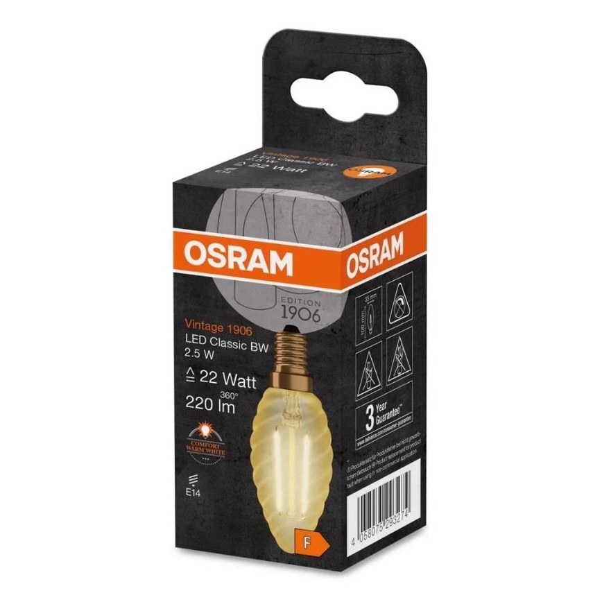 Lâmpada LED VINTAGE E27/2,5W/230V 2400K - Osram